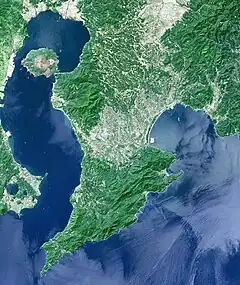 高隈山地の位置(100x100内)