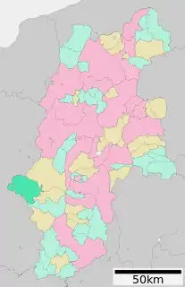 王滝村位置図