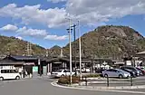 大月駅から見た岩殿山（2017年11月）