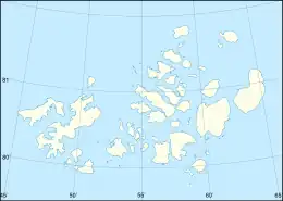ズブ島の位置(ゼムリャフランツァヨシファ内)