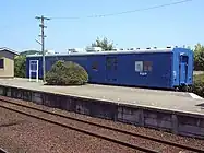 3番線に静態保存されていたオユ10形郵便車（2007年）