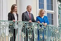 左からフィンランドのサンナ・マリン首相、ショルツ、スウェーデンのマグダレナ・アンデション首相（2022年5月3日）