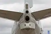 P-8Aの機体後部。大きく空いた二つの穴はAPU(補助動力装置)排気口。