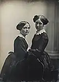 Albert Sands Southworth (1811-1894) and Josiah Hawes (1818-1901), Two women posed with a chair, ca. 1850