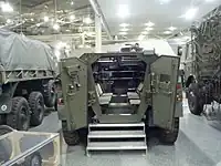 後部ハッチを開けたYP-408 PWI(GR)の車内アイントホーフェン、DAF博物館の展示車両