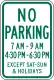 No parking sign with permissive parking green color, Glenside, PA