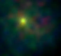 チャンドラX線観測衛星によりX線で撮影されたテンペル第1彗星。