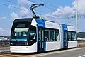 環境問題を考慮し、富山県で導入されたライトレール車両（TLR0600形）
