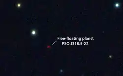 パンスターズにより撮影されたPSO J318.5338-22.8603 。