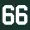 A white number 66 with a green background.