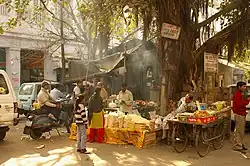 インドのデリーの中央バザール