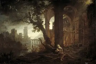 『聖アントニウスの誘惑のある風景』1638年 プラド美術館所蔵