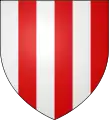 ペイリーPaly of six, argent and gules