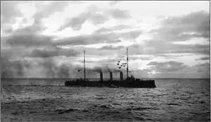 ロシア帝国巡洋艦「パーミャチ・メルクーリヤ」。