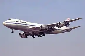 パンアメリカン航空のボーイング747-100(同社は世界で最初に747を導入した)