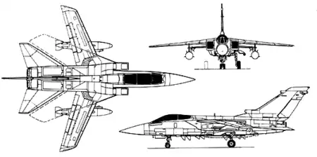 Orthographically projected diagram of the Tornado ADV