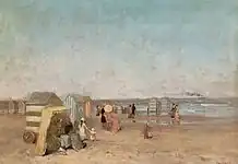 海岸で