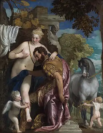 パオロ・ヴェロネーゼ『キューピッドによって結ばれるマルスとヴィーナス』1570年頃