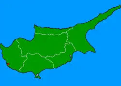 パフォスの位置（キプロス島）の位置図
