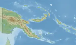 Huon Gulfの位置(パプアニューギニア内)