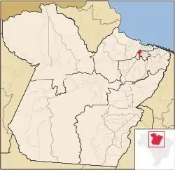 ベレン市の位置(パラー州)の位置図