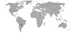 ROCとParaguayの位置を示した地図