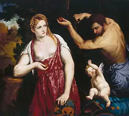 『ヴィーナスとマルス、キューピッド』1559年–1560年 ドーリア・パンフィーリ美術館所蔵