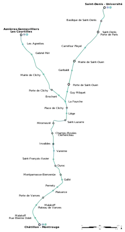 パリメトロ13号線路線図