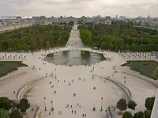 テュイルリー庭園。奥に見えるのはルーヴル美術館。