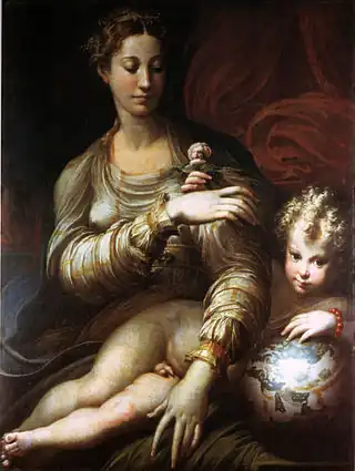 『バラの聖母』（1530年）アルテ・マイスター絵画館所蔵
