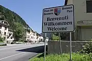 ブレンナー峠の標識