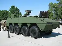クロアチア軍のAMV車体上のプロテクターRWSにM2重機関銃を搭載