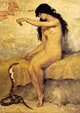 蛇使いの女性のヌード