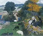 『ブルターニュの羊飼い』1886年。Laing Art Gallery。
