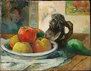 ポール・ゴーギャン, Still Life with Apples, a Pear, and a Ceramic Portrait Jug, 1889年