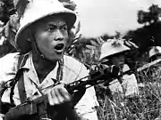 50式衝鋒槍を装備した北ベトナム軍伍長(1966年頃)