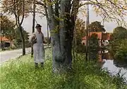 漁師のいる村の風景