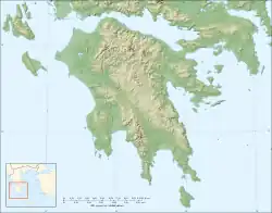 キリニ山の位置(ペロポネソス半島内)