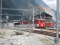 テッシュ駅、自動車はツェルマットに入れないため、ここからシャトルトレインでツェルマット駅へ向かう
