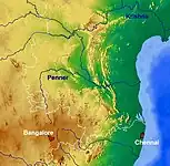 ペナ川流域図