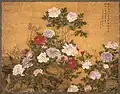 1672年 中国 清王朝 康熙帝時代 絹に墨と顔料