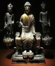 銅造阿弥陀三尊像(法隆寺献納宝物四十八体仏のうち)飛鳥時代後期 重要文化財