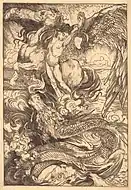 竜と戦うペルセウス