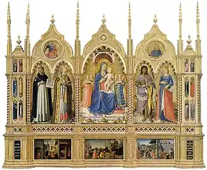 『ペルージャ祭壇画』（1437年頃）ウンブリア国立絵画館（ペルージャ）