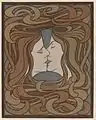 多色刷り木版画「Der Kuss（接吻）」（1898）