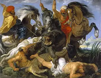 『カバとワニ狩り』1615年-1616年 アルテ・ピナコテーク所蔵
