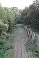 公園内にある切断されたプティト・サンチュールの様子