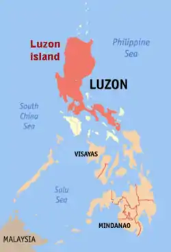 ルソン島(Luzon Is.)=赤い部分