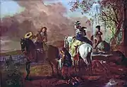 Rest on the Falconry フィリップス・ワウウェルマン, 17世紀