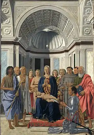 ブレラの祭壇画ピエロ・デラ・フランチェスカ1472板、テンペラ248 × 150 cmブレラ絵画館